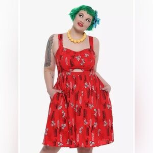 Disney Stitch Cotton Hawaiian Print Tiki Totem Pole Plus Size Dress 4X